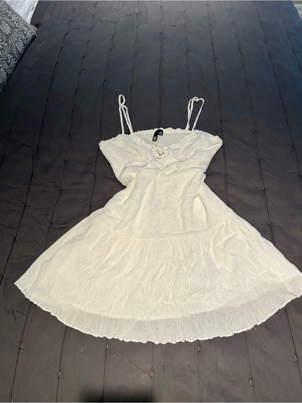 Sleeveless White Summer Sundress with Ruffle Detail